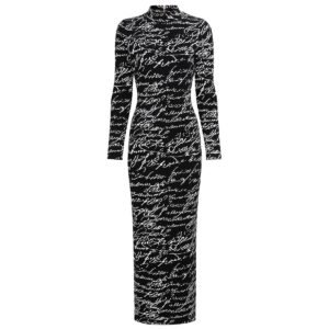 Long Sleeve Mock Neck Knit Maxi Dress
