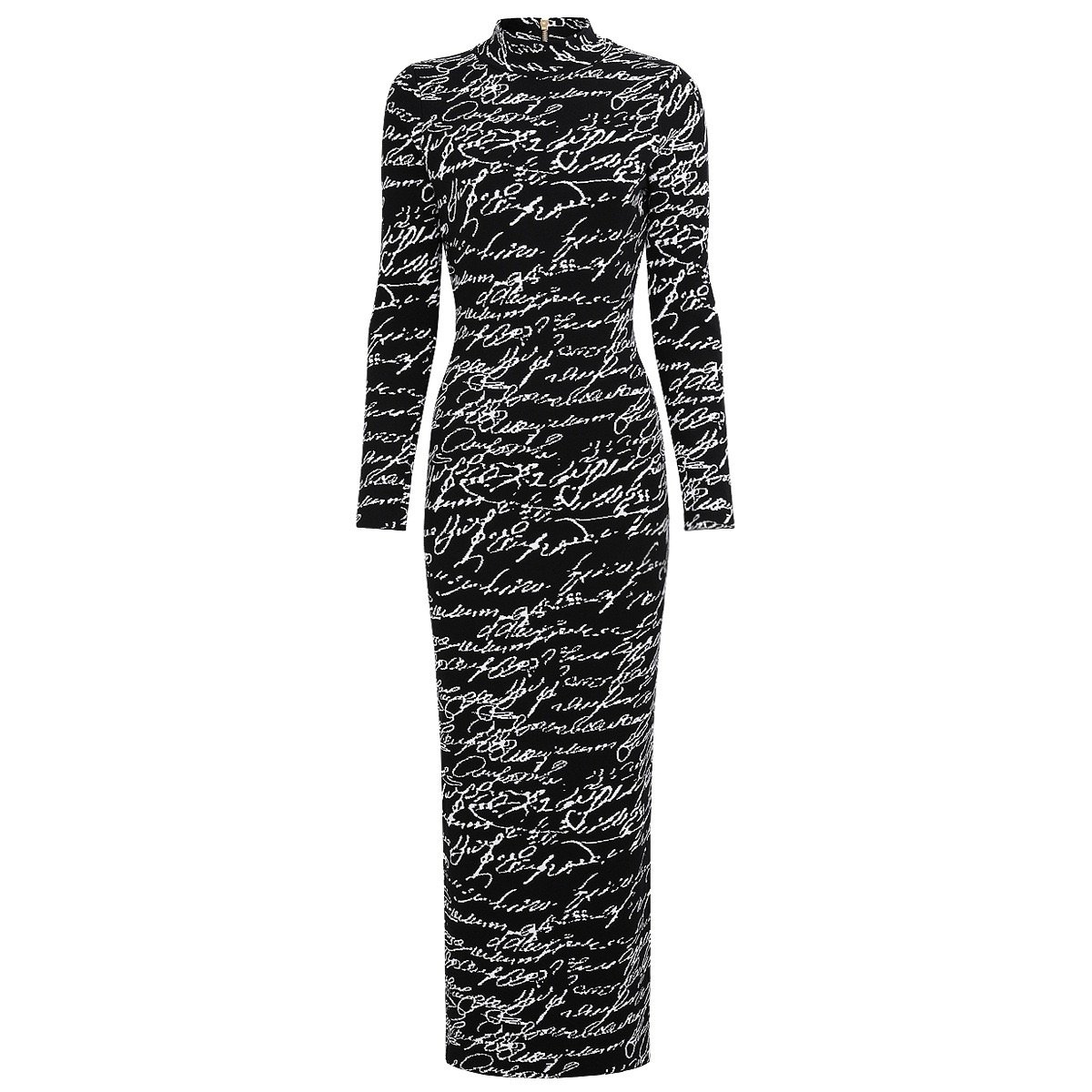 Long Sleeve Mock Neck Knit Maxi Dress
